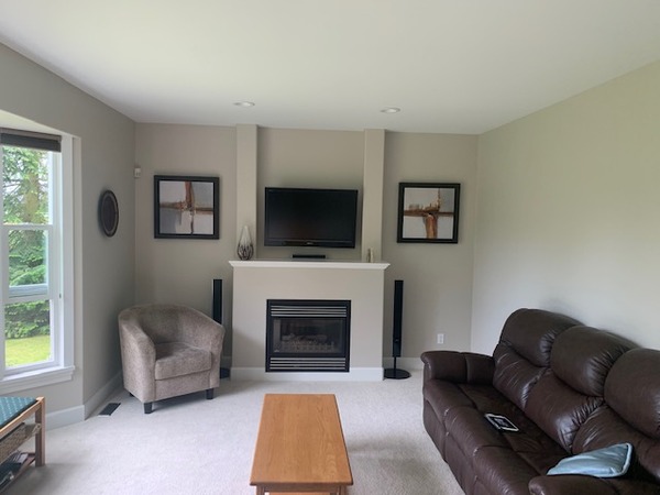 Living room renovation before and after